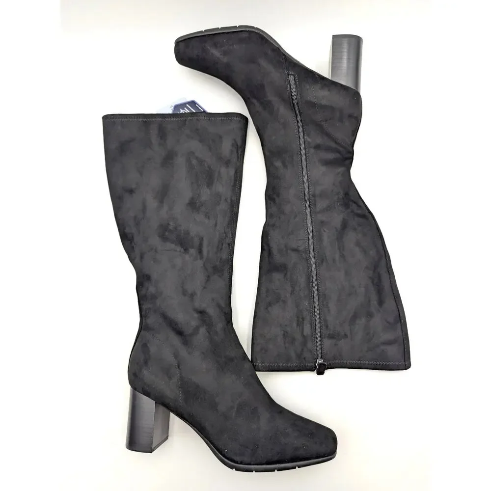 Aerosoles Centola Knee High Boot Square Toe Women's Black Size US10WW